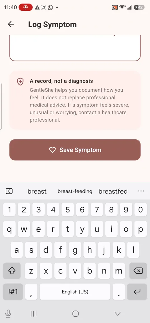 Symptom tracking